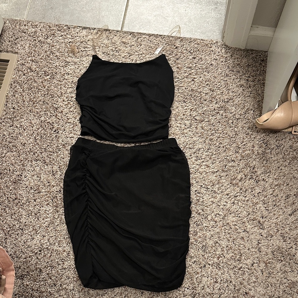 Elegant Black Women's two piece set